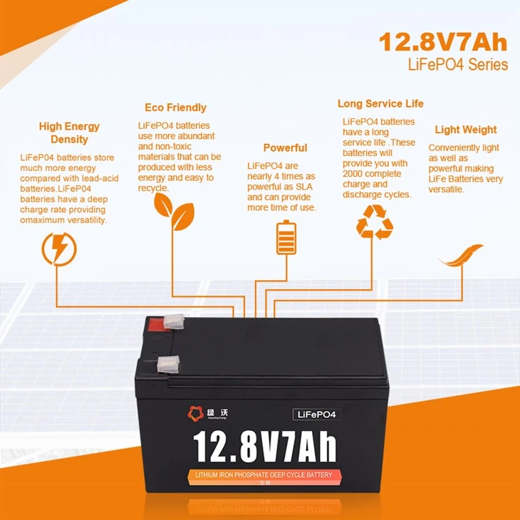 LVWO-12V 12.8V 7Ah LiFePO4 Lithium Battery